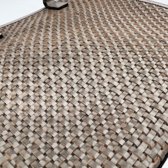 Patricia Nash Leather Ava Medium Tote with	Crossbody Strap Stone Woven - Picture 15 of 16